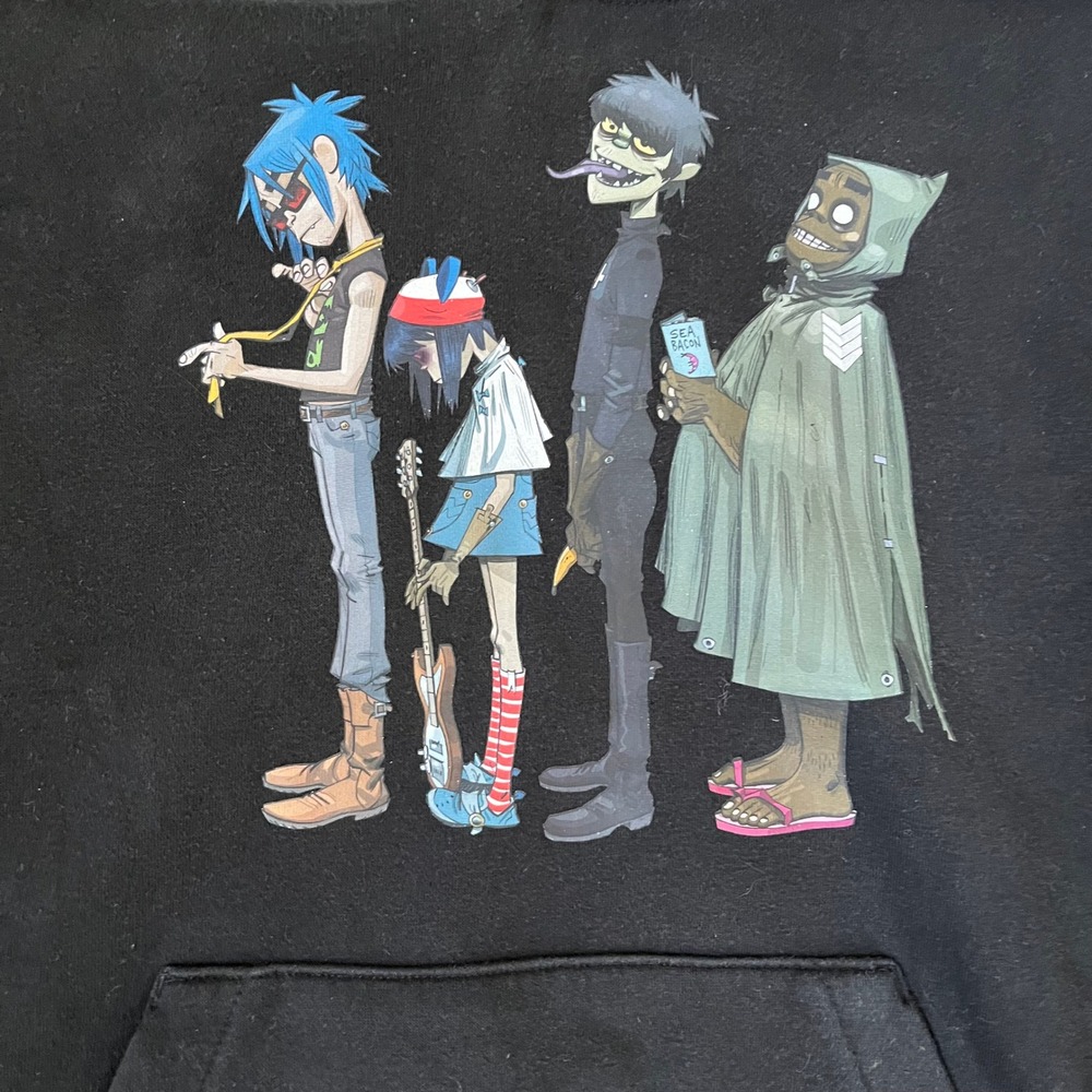HM Gorillaz Oversized Graphic Hoodie Black Band Merch Small - Picture 2 of 6